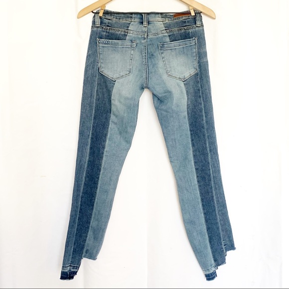 BlankNYC Step Hem Jeans size 24 Blue High Low Skinny Paneled Mid Rise - Picture 5 of 8